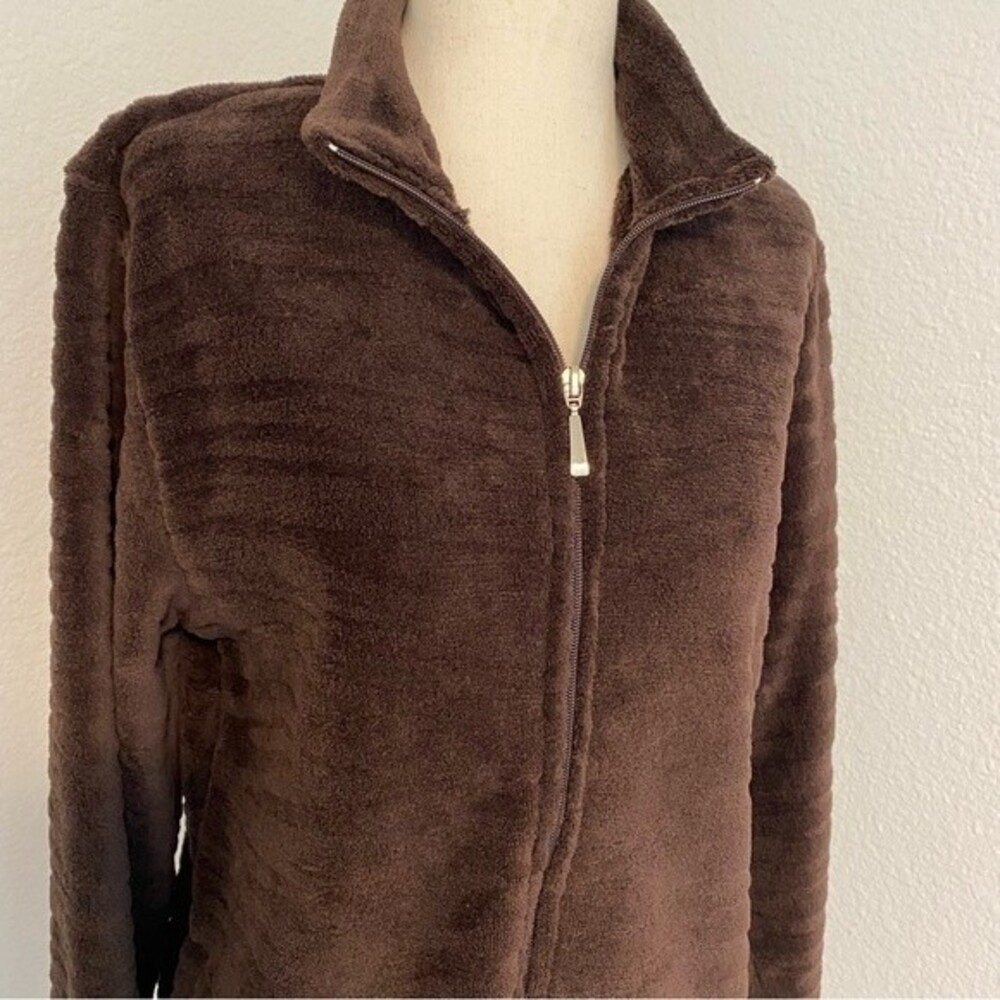 Mountain Lake Vintage Faux Fur Dark Brown Full Zip Woman Jacket Size S
